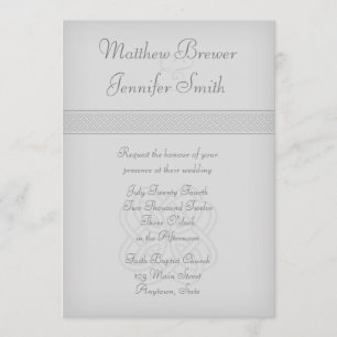 Custon Gray Irish Celtic Knot Wedding Invitation