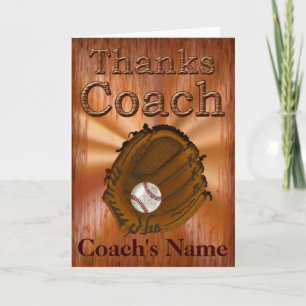 CUSTONALIZED Baseball Coach Thank You Card
