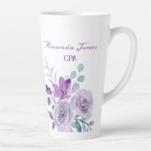 Custum Name CPA Accountant Floral Rose Latte Mug