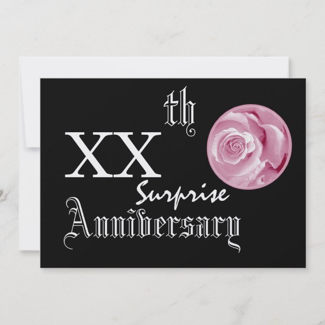 Custum Year SURPRISE Anniversary Premium Metallic Invitation (Front)