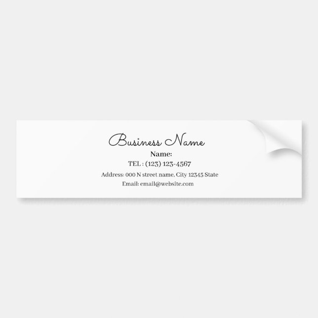  CUSTUMIZED SIMPLE BUSINESS CARD BUMPER STICKER (Front)