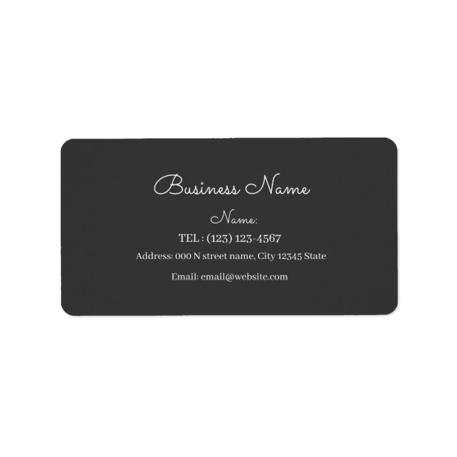  CUSTUMIZED SIMPLE BUSINESS CARD LABEL (Front)