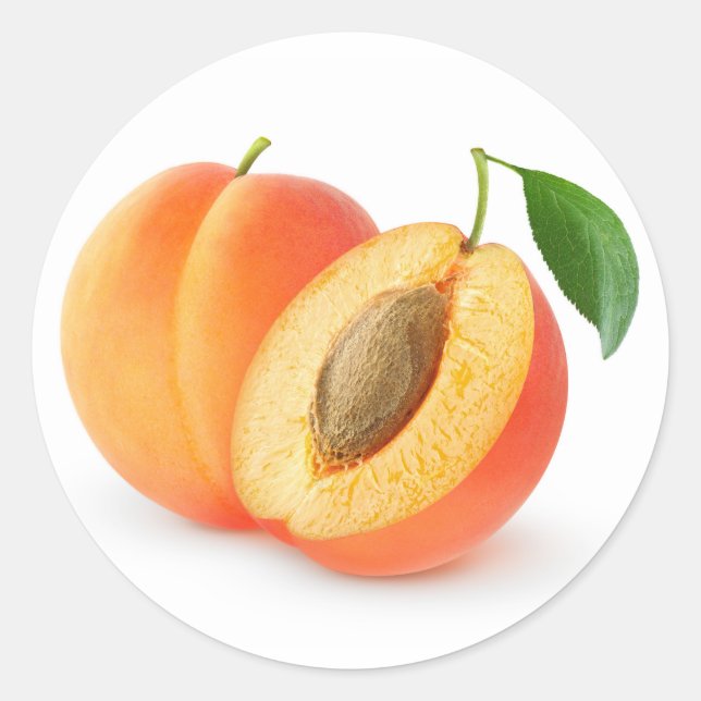 Cut apricots classic round sticker (Front)