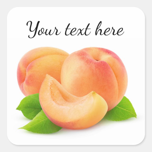 Cut apricots square sticker (Front)