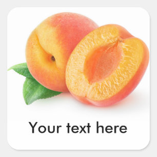 Cut apricots square sticker