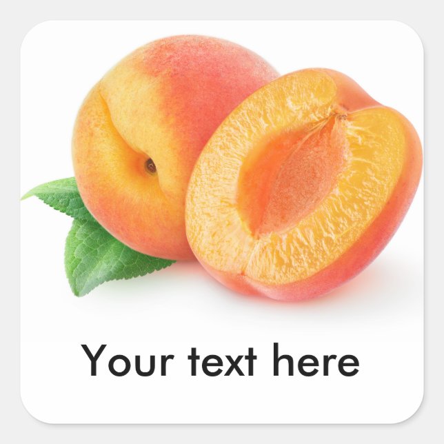 Cut apricots square sticker (Front)