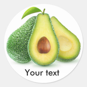 Cut avocado fruits classic round sticker