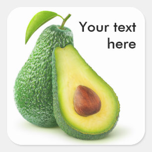 Cut avocado square sticker
