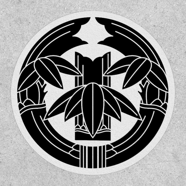 Cut bamboo in embracing bamboo leaves patch (Front)