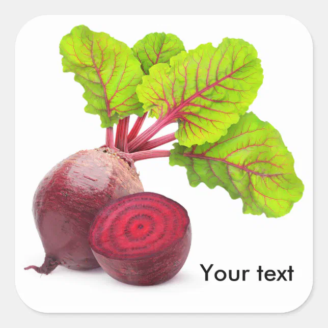 Cut beetroot square sticker | Zazzle