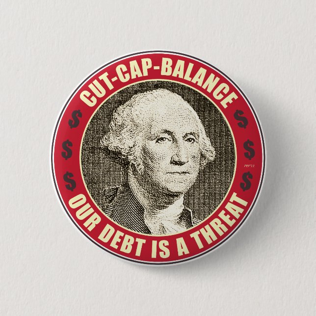 Cut Cap Balance Pinback Button (Front)