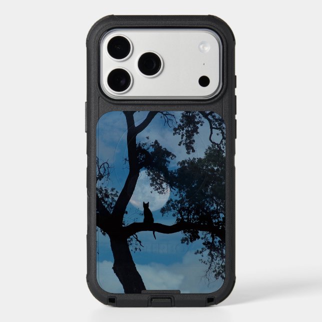 Cut Cat and Moon Phone Case (Back)