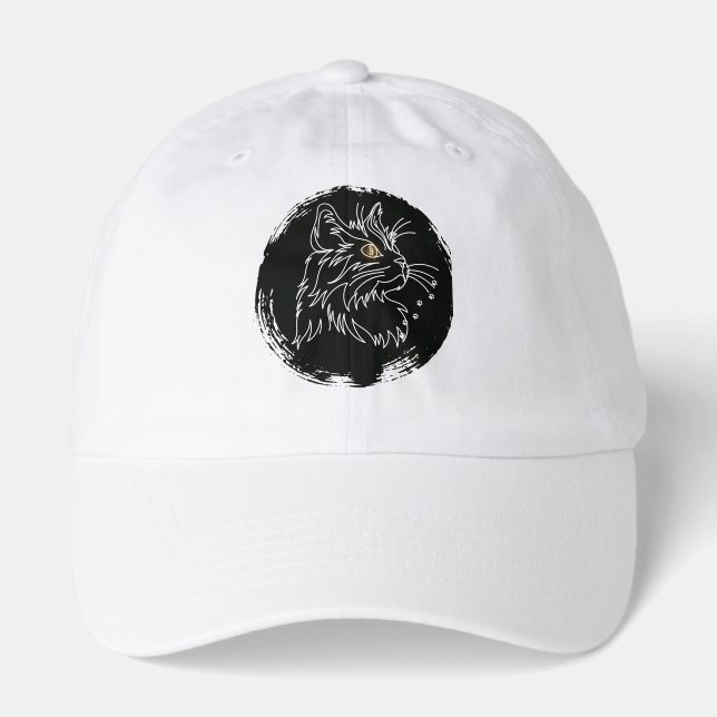 Cut Cat Lover Design Hat (Front)
