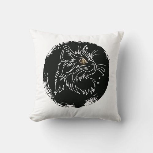 Cut Cat Lover Design Throw Pillow