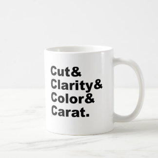 Cut & Clarity & Color & Carat | Diamond Grading Coffee Mug
