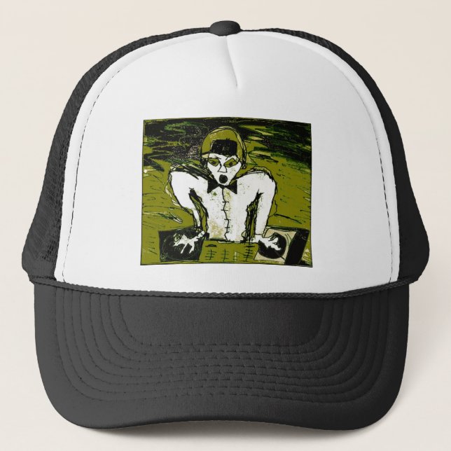 cut dj drawing graff trucker hat (Front)
