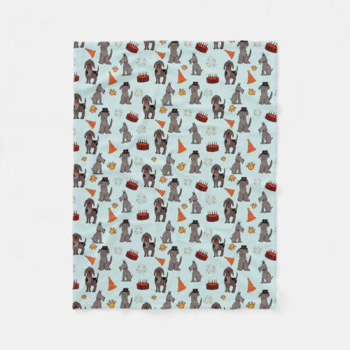 Cut doggy theme patterned  blue  fleece blanket