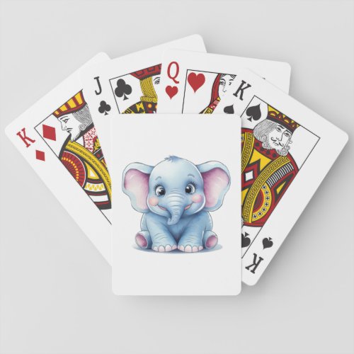 Cut Elephant Baby Playing Cards