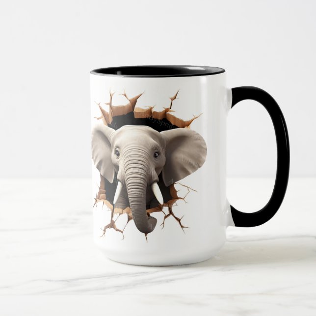 Cut Elephant background Mug (Right)