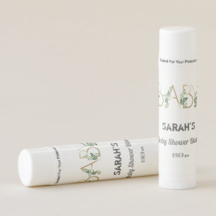 Cut Floral Greenery Baby Slogan Baby Shower Favor Lip Balm