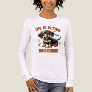 CUT FUNNY BLACK & TAN DACHSHUND DOG SAYING Tri-Blend SHIRT