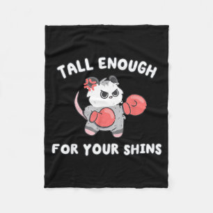 Cut funny tall enough for shins possum boxing meme fleece blanket