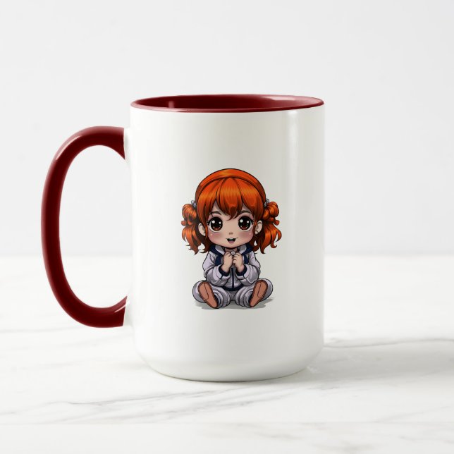 Cut girls orange hair  mug (Left)