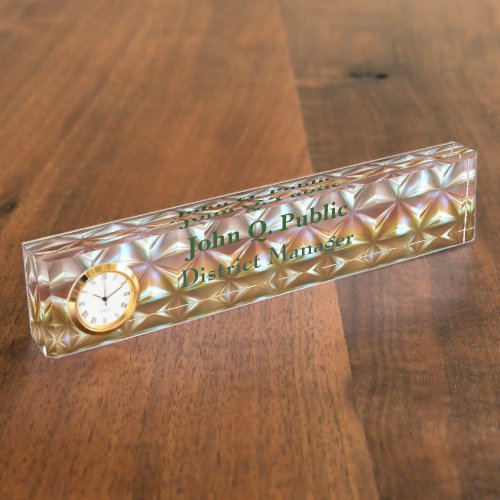 Cut Glass Desk Nameplate