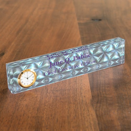 Cut Glass Desk Nameplate