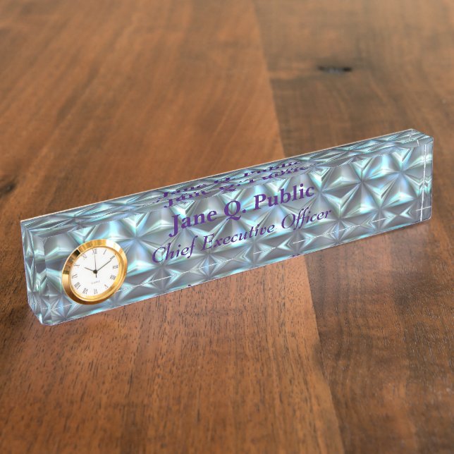 Cut Glass Desk Nameplate (Side)
