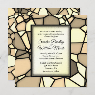 Cut Glass Mosaic Gold Wedding Invitation