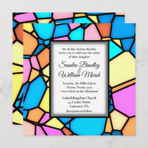 Cut Glass Mosaic Wedding Invitation