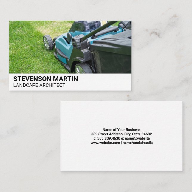 Cut Grass Lawn Mower Business Card (Front/Back)