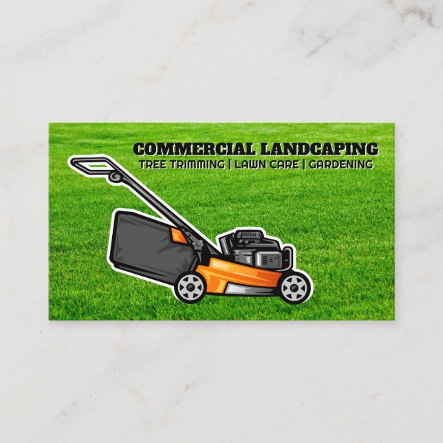Cut Grass | Lawnmower | Landscape Business Card (Front)
