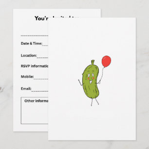 Cut green Pickle Invitation