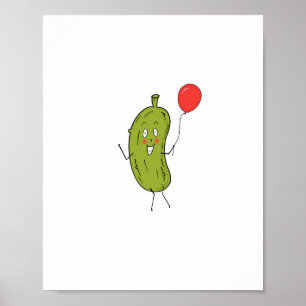Cut green Pickle Poster
