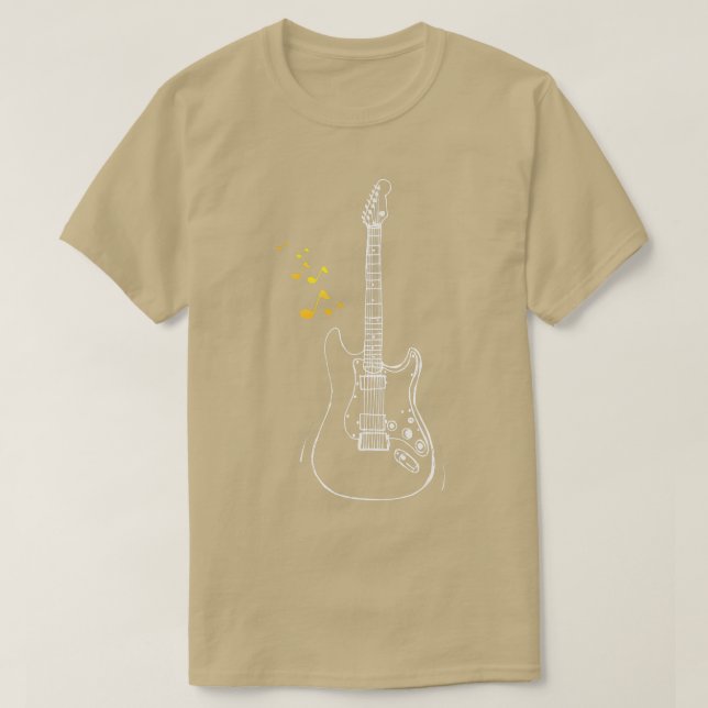 Cut guitar notes, guitarist shirt,guitar musical N T-Shirt (Design Front)