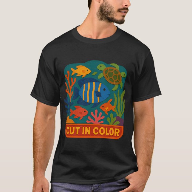 Cut In Color Reef Square T-Shirt (Front)