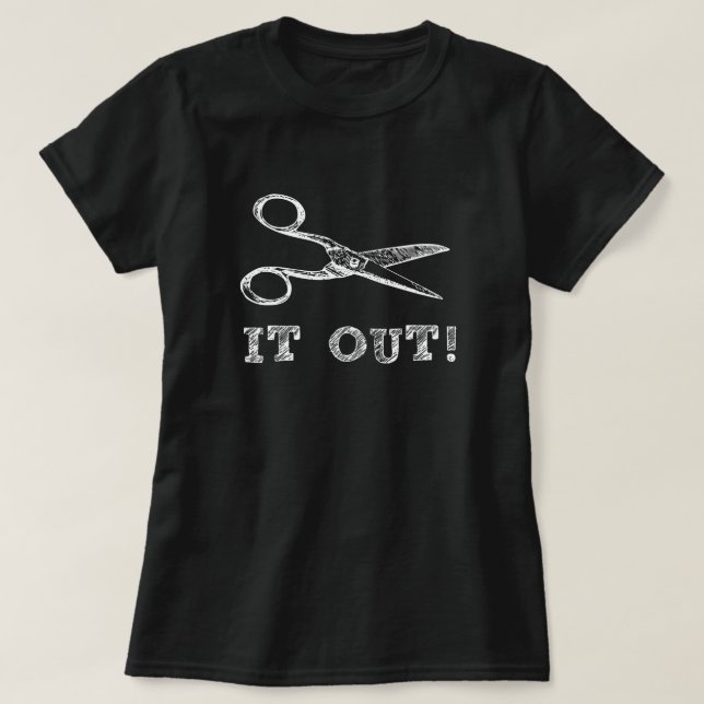 Cut It Out Scissors T-Shirt (Design Front)