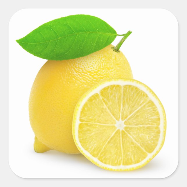 Cut lemon square sticker (Front)