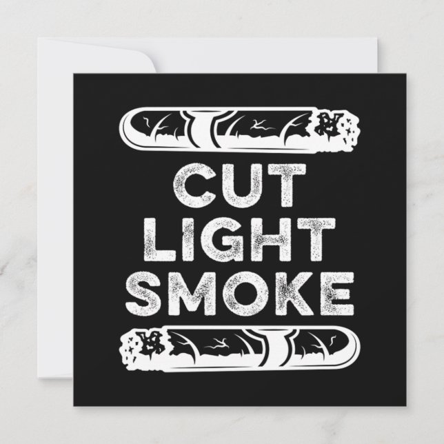 Cut Light Smoke Cigar Tobacco Humidor Cigars Gift Invitation (Front)