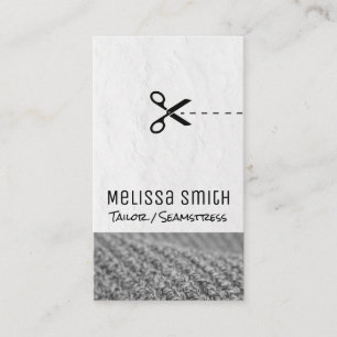 Cut Line Scissors Seamstress Tailor Business Card