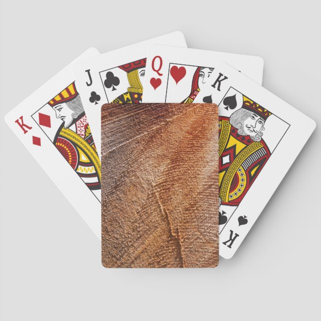 Cut Log Wood Grain Poker Cards (Back)