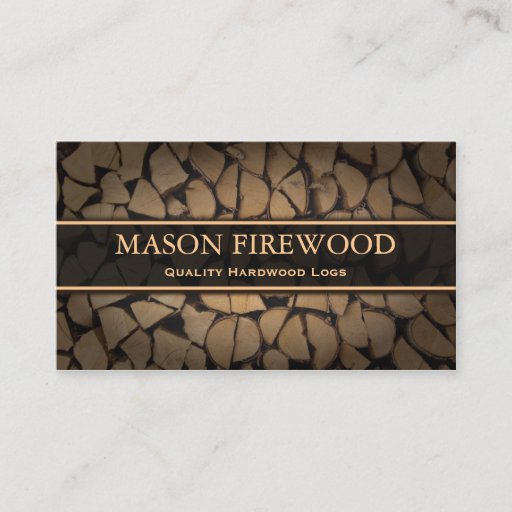 Customizable Cut Logs Firewood Supply Business Card