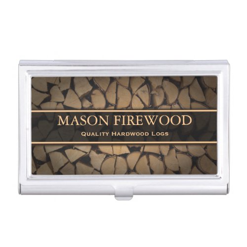Cut Logs Firewood Supply Business Card  Holder