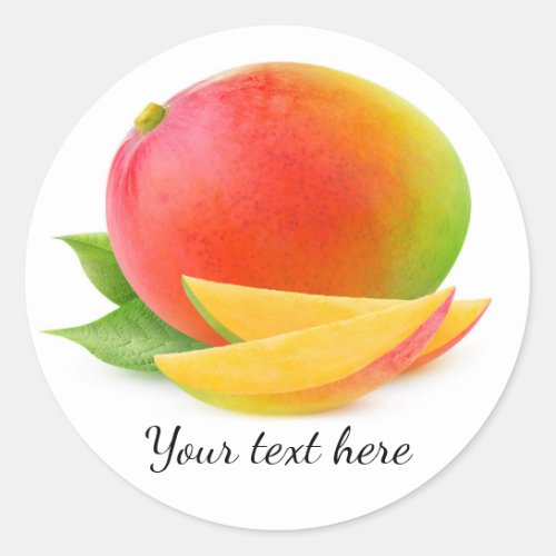 Cut mango classic round sticker