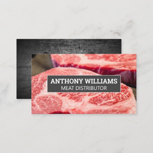 Cut Marbled Steaks Business Card