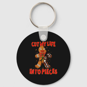 Cut My Life Into Eces Gingerbread Christmas Elder  Keychain