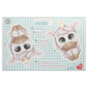 Cut 'n' Sew Personalized Unicorn Toy Pattern Fabric