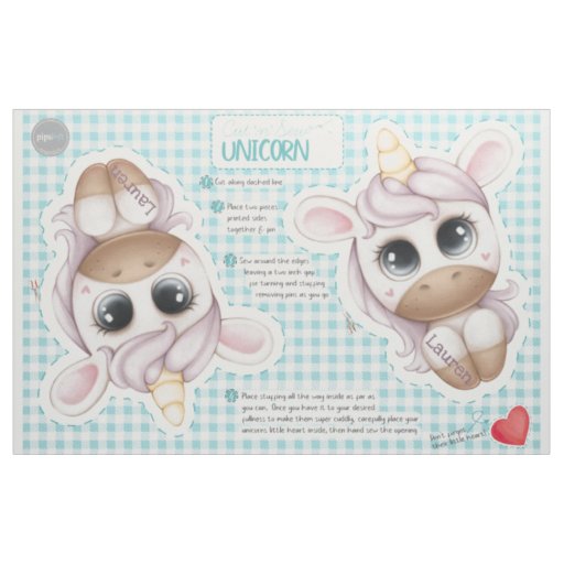 Cut 'n' Sew Personalized Unicorn Toy Pattern Fabric
